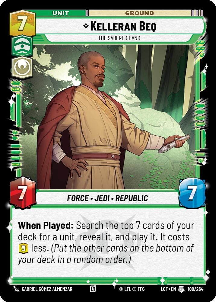 Kelleran Beq - The Sabered Hand (100/264) (100/264) [Legends of the Force] | Galactic Gamez