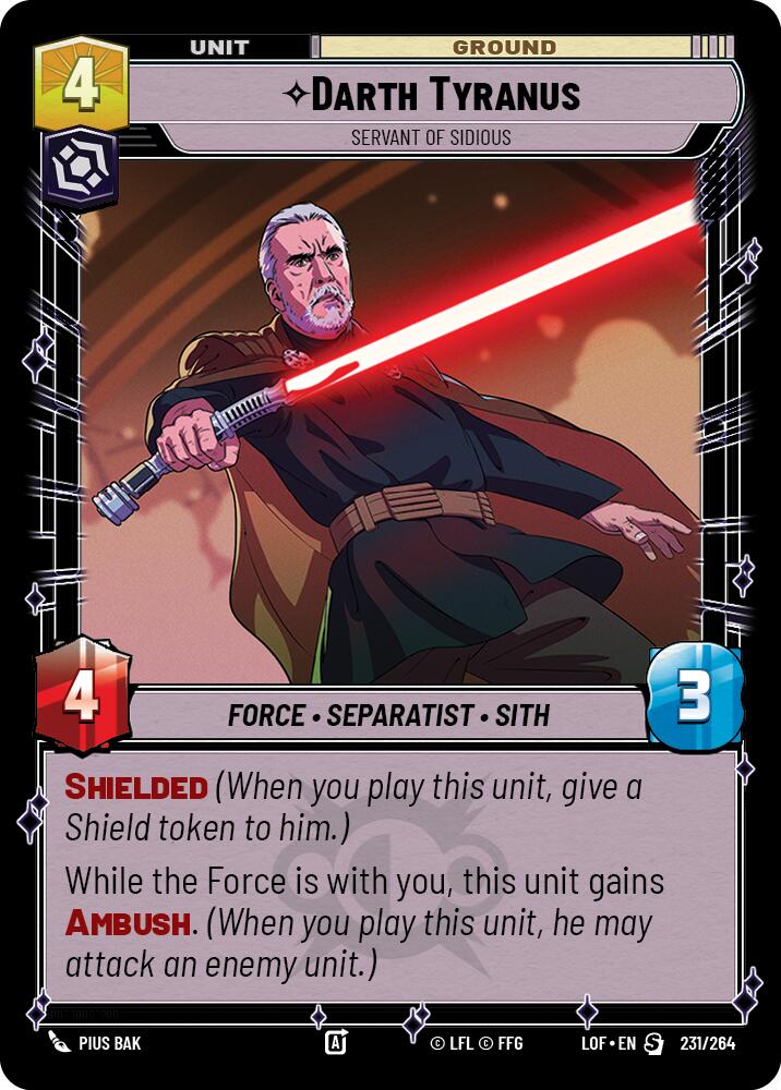 Darth Tyranus - Servant of Sidious (231/264) (231/264) [Legends of the Force] | Galactic Gamez