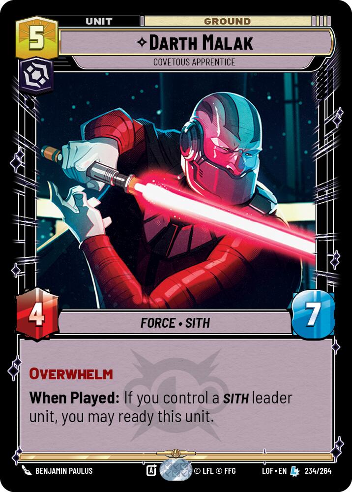 Darth Malak - Covetous Apprentice (234/264) (234/264) [Legends of the Force] | Galactic Gamez