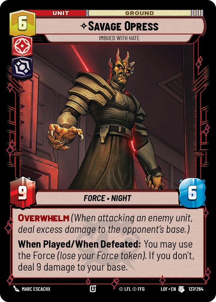 Savage Opress - Imbued With Hate (137/264) (137/264) [Legends of the Force] | Galactic Gamez