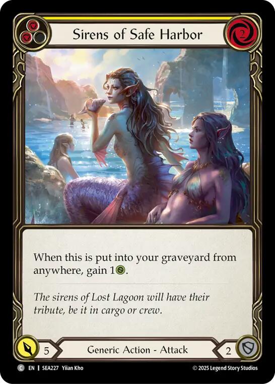 Sirens of Safe Harbor (Yellow) [SEA227] (High Seas)  Rainbow Foil | Galactic Gamez