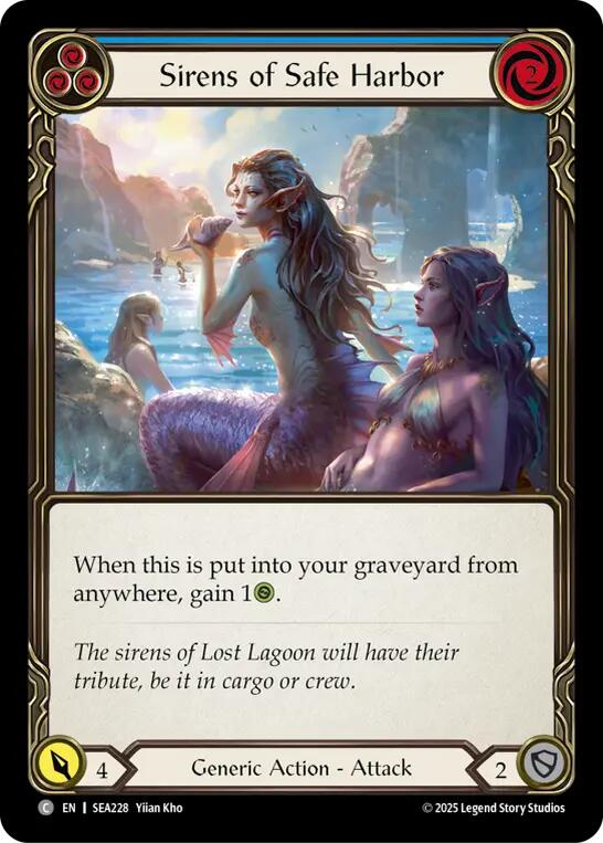 Sirens of Safe Harbor (Blue) [SEA228] (High Seas)  Rainbow Foil | Galactic Gamez