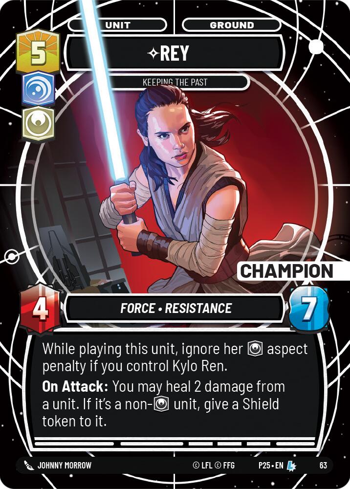Rey (63) - Keeping the Past (Champion) (63) [Store Showdown Promos] | Galactic Gamez