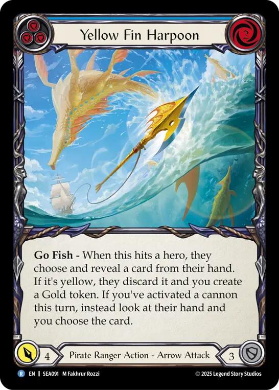 Yellow Fin Harpoon [SEA091] (High Seas)  Rainbow Foil | Galactic Gamez
