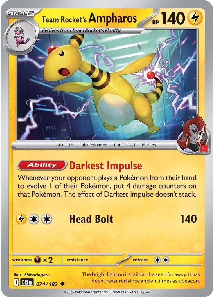 Team Rocket's Ampharos (074/182) [Scarlet & Violet: Destined Rivals] | Galactic Gamez