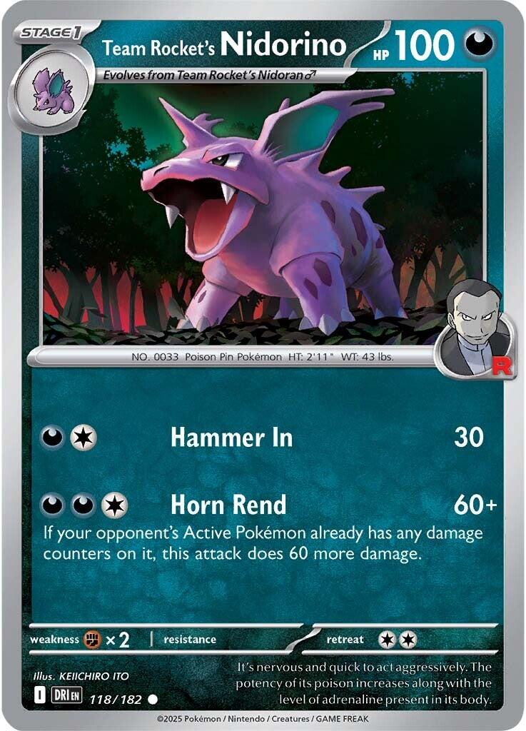 Team Rocket's Nidorino (118/182) [Scarlet & Violet: Destined Rivals] | Galactic Gamez
