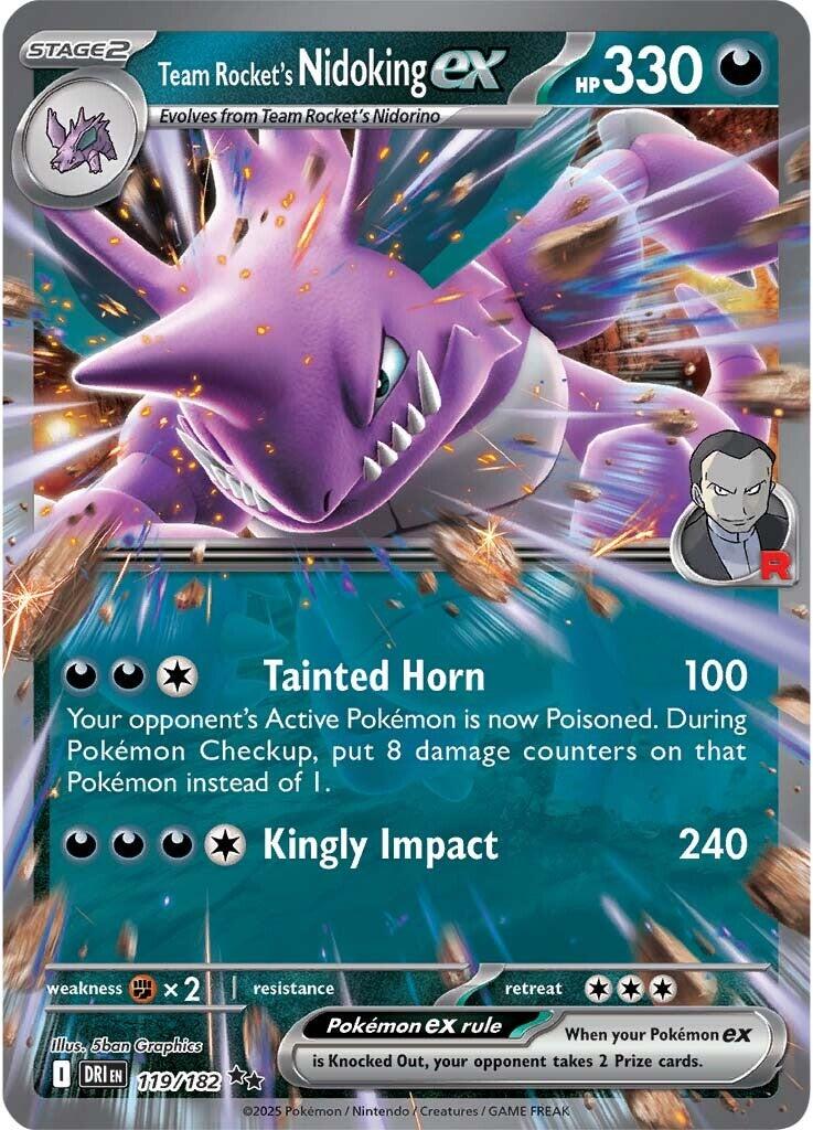 Team Rocket's Nidoking ex (119/182) [Scarlet & Violet: Destined Rivals] | Galactic Gamez