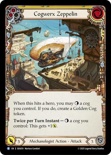 Cogwerx Zeppelin (Yellow) [SEA019] (High Seas)  Rainbow Foil | Galactic Gamez