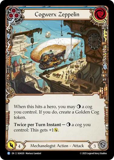 Cogwerx Zeppelin (Blue) [SEA020] (High Seas)  Rainbow Foil | Galactic Gamez