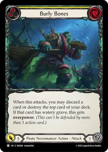Burly Bones (Yellow) [SEA066] (High Seas)  Rainbow Foil | Galactic Gamez