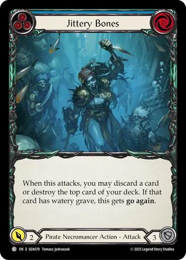 Jittery Bones (Blue) [SEA070] (High Seas)  Rainbow Foil | Galactic Gamez