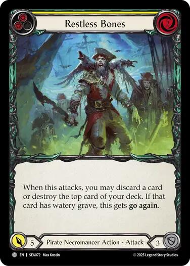 Restless Bones (Yellow) [SEA072] (High Seas)  Rainbow Foil | Galactic Gamez