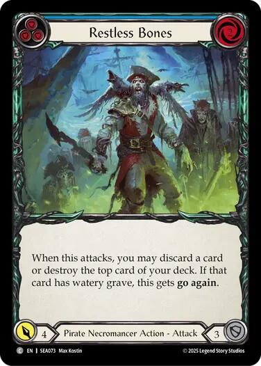 Restless Bones (Blue) [SEA073] (High Seas)  Rainbow Foil | Galactic Gamez