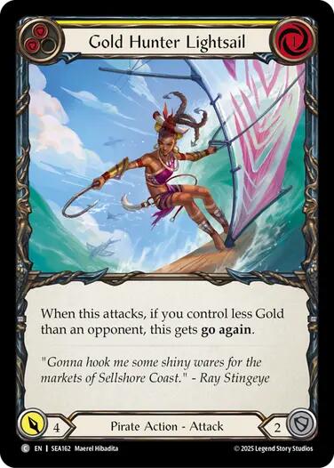 Gold Hunter Lightsail [SEA162] (High Seas)  Rainbow Foil | Galactic Gamez