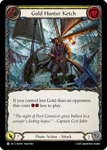 Gold Hunter Ketch [SEA165] (High Seas)  Rainbow Foil | Galactic Gamez