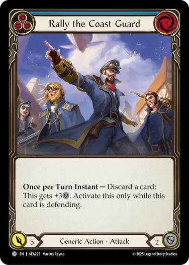 Rally the Coast Guard (Blue) [SEA225] (High Seas)  Rainbow Foil | Galactic Gamez