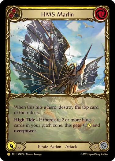 HMS Marlin (Treasure) [SEA136] (High Seas)  Cold Foil | Galactic Gamez