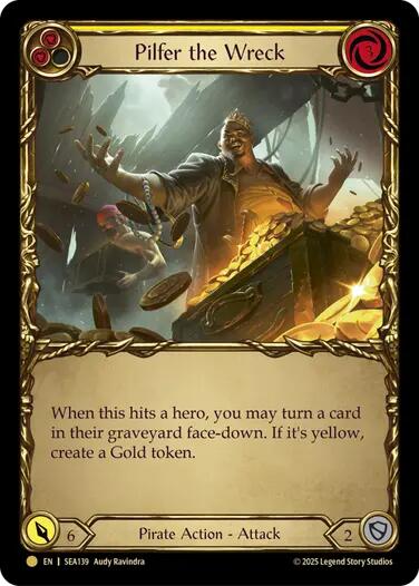 Pilfer the Wreck (Yellow) (Treasure) [SEA139] (High Seas)  Cold Foil | Galactic Gamez