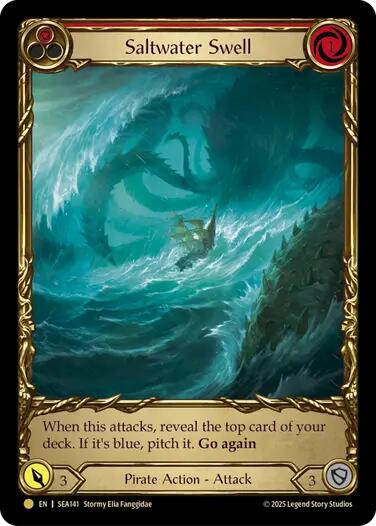 Saltwater Swell (Red) (Treasure) [SEA141] (High Seas)  Cold Foil | Galactic Gamez