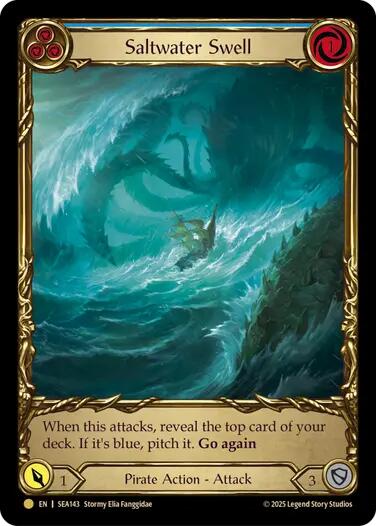 Saltwater Swell (Blue) (Treasure) [SEA143] (High Seas)  Cold Foil | Galactic Gamez