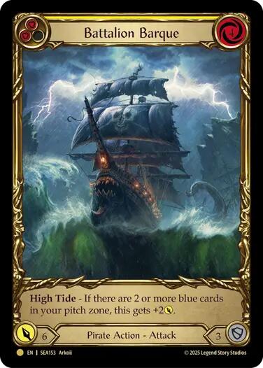 Battalion Barque (Yellow) (Treasure) [SEA153] (High Seas)  Cold Foil | Galactic Gamez