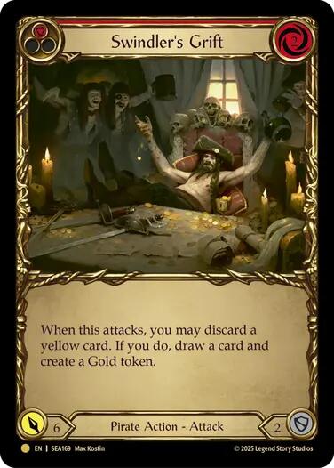Swindler's Grift (Red) (Treasure) [SEA169] (High Seas)  Cold Foil | Galactic Gamez