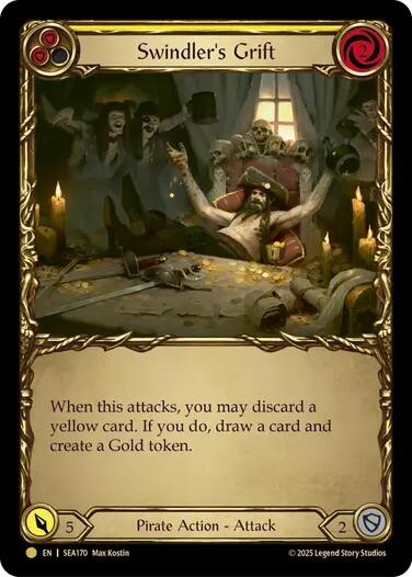Swindler's Grift (Yellow) (Treasure) [SEA170] (High Seas)  Cold Foil | Galactic Gamez