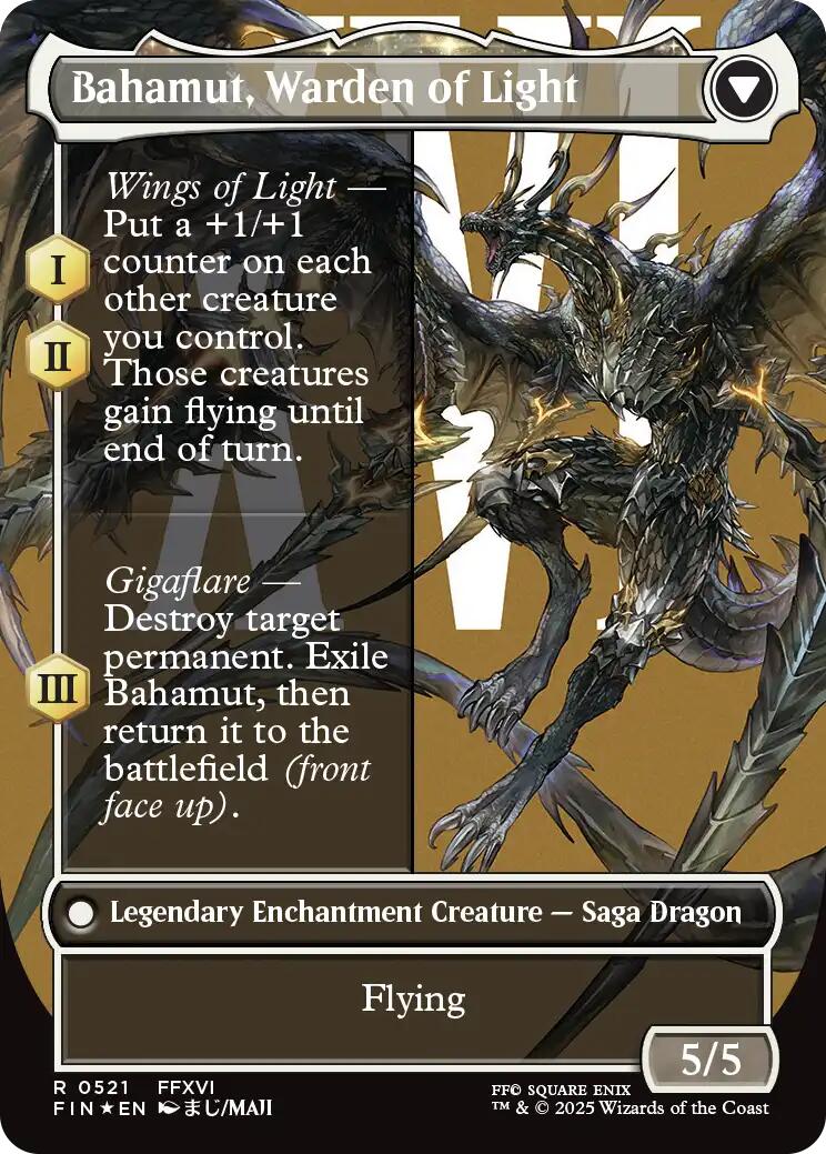 Dion, Bahamut's Dominant // Bahamut, Warden of Light (Borderless) (Surge Foil) [FINAL FANTASY] | Galactic Gamez