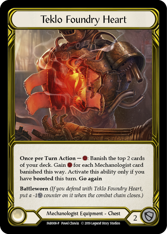 Teklo Foundry Heart [FAB008-P] (Promo)  1st Edition Cold Foil - Golden | Galactic Gamez