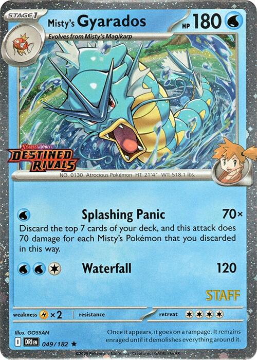 Misty's Gyarados (049/182) (Prerelease Staff) [Scarlet & Violet: Destined Rivals] | Galactic Gamez