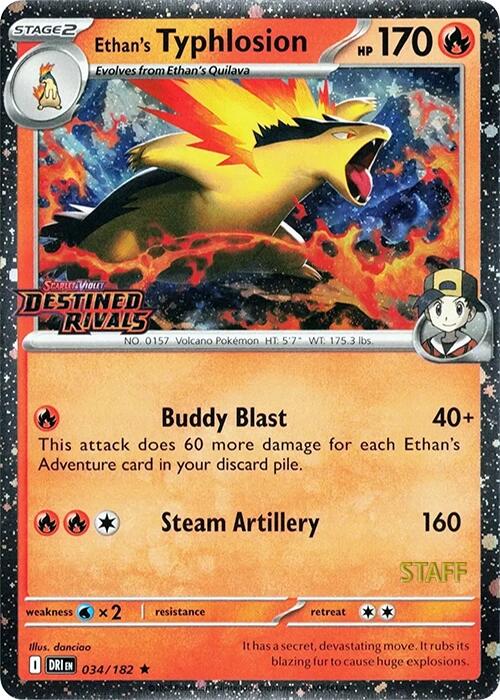 Ethan's Typhlosion (034/182) (Prerelease Staff) [Scarlet & Violet: Destined Rivals] | Galactic Gamez
