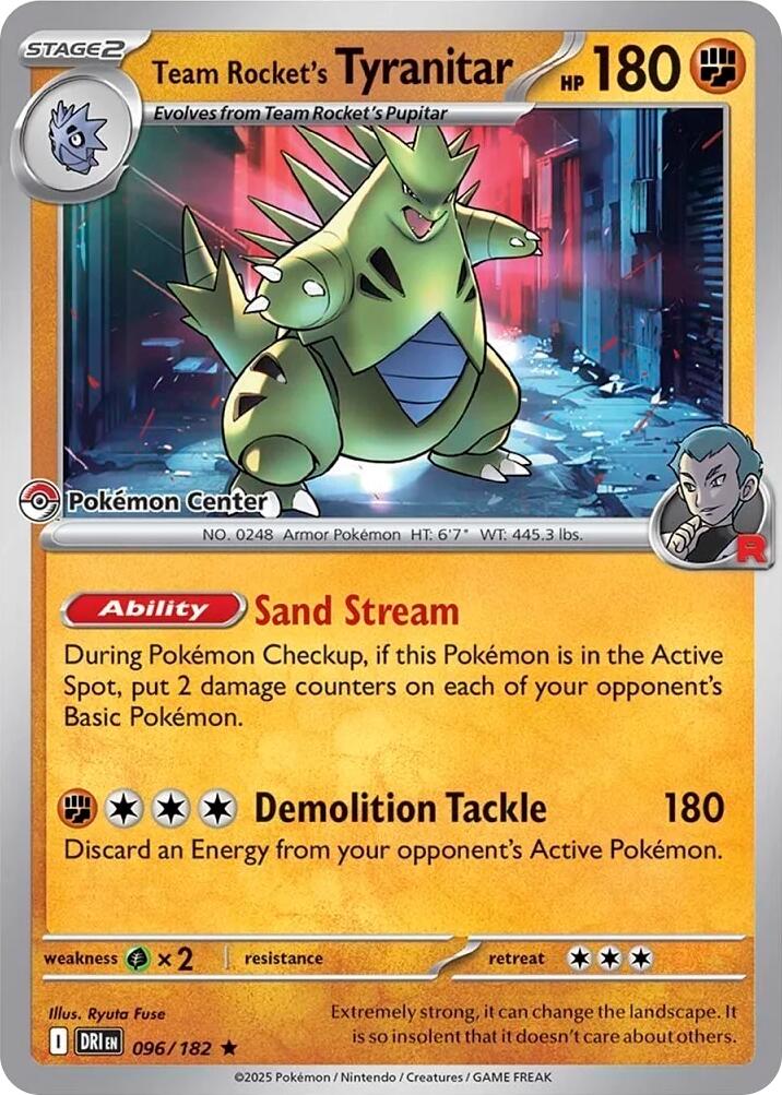 Team Rocket's Tyranitar (096/182) (Pokemon Center Exclusive) [Miscellaneous Cards] | Galactic Gamez