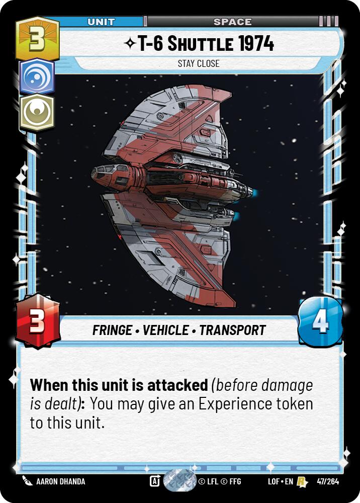 T-6 Shuttle 1974 - Stay Close (47/264) (47/264) [Legends of the Force] | Galactic Gamez
