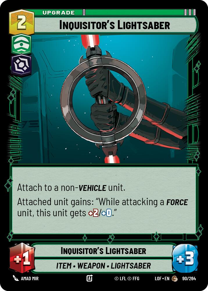 Inquisitor's Lightsaber (90/264) (90/264) [Legends of the Force] | Galactic Gamez