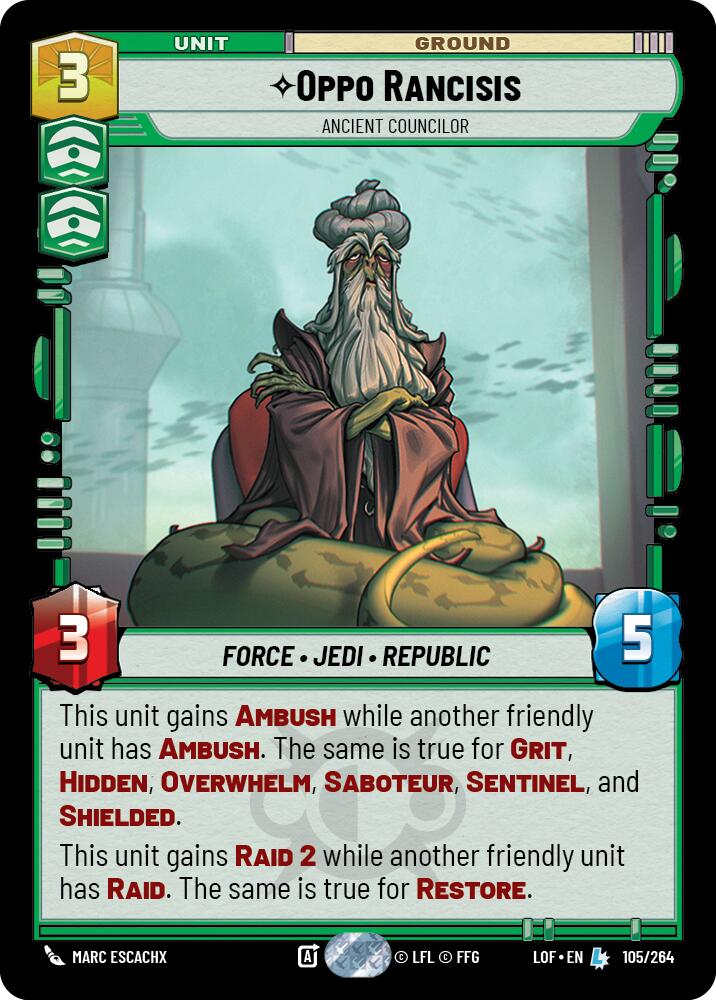 Oppo Rancisis - Ancient Councilor (105/264) (105/264) [Legends of the Force] | Galactic Gamez