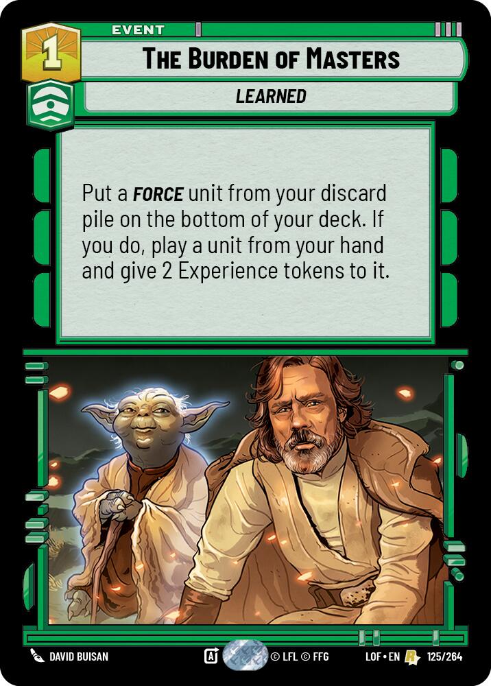 The Burden of Masters (125/264) (125/264) [Legends of the Force] | Galactic Gamez