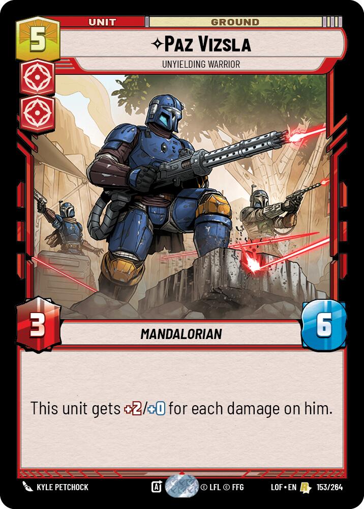 Paz Vizsla - Unyielding Warrior (153/264) (153/264) [Legends of the Force] | Galactic Gamez