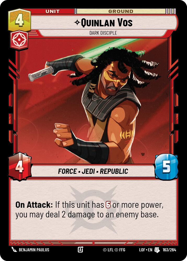 Quinlan Vos - Dark Disciple (163/264) (163/264) [Legends of the Force] | Galactic Gamez