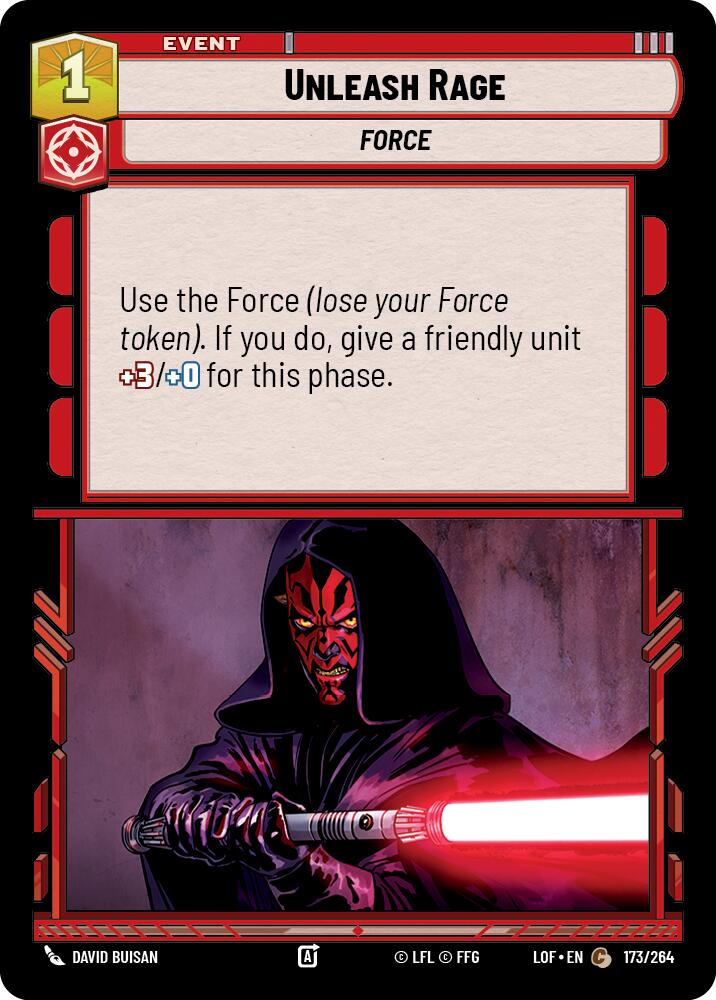 Unleash Rage (173/264) (173/264) [Legends of the Force] | Galactic Gamez