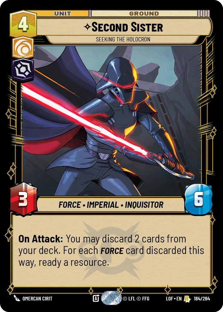 Second Sister - Seeking the Holocron (184/264) (184/264) [Legends of the Force] | Galactic Gamez