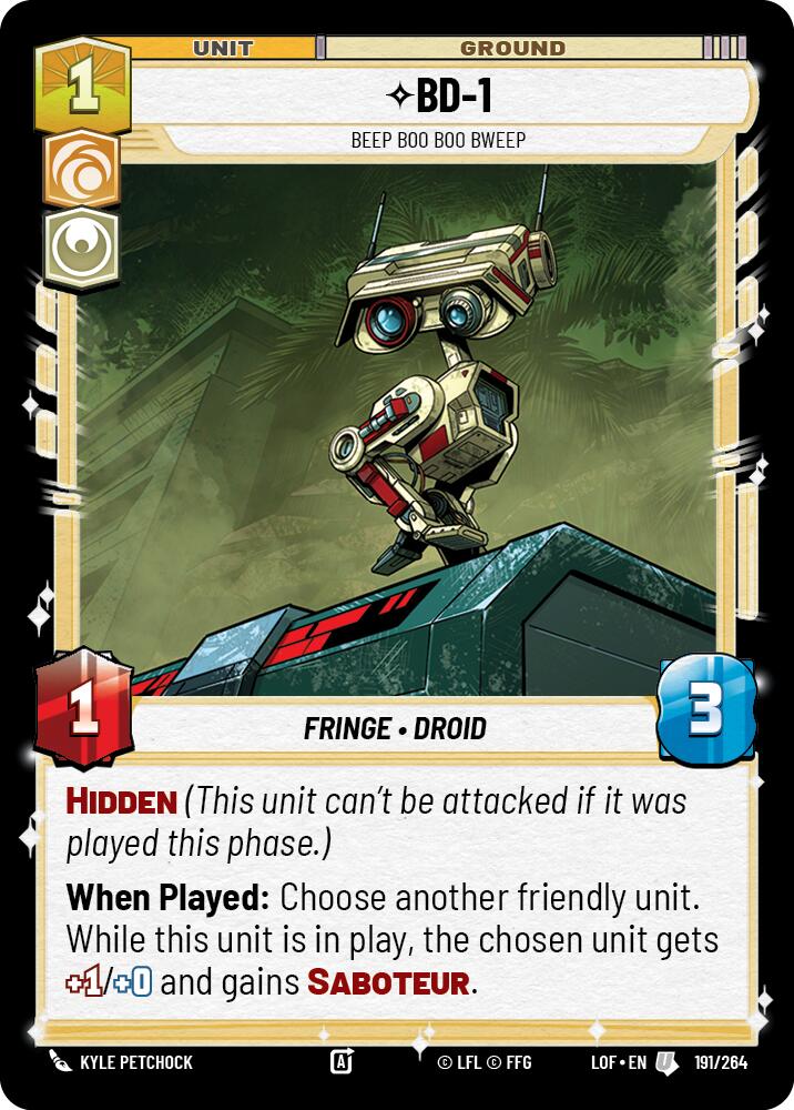 BD-1 - Beep Boo Boo Bweep (191/264) (191/264) [Legends of the Force] | Galactic Gamez