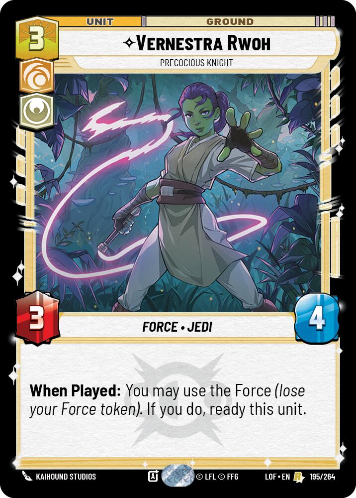 Vernestra Rwoh - Precocious Knight (195/264) (195/264) [Legends of the Force] | Galactic Gamez