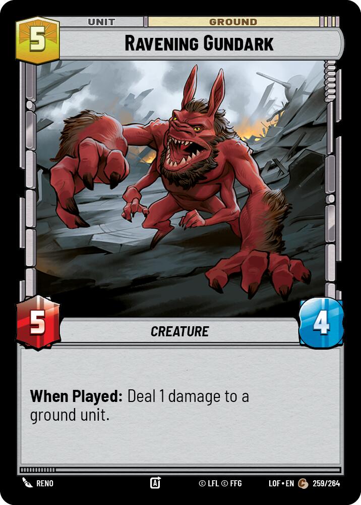 Ravening Gundark (259/264) (259/264) [Legends of the Force] | Galactic Gamez