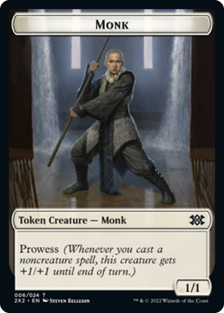 Spider // Monk Double-Sided Token [Double Masters 2022 Tokens] | Galactic Gamez