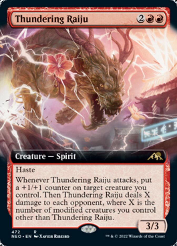 Thundering Raiju (Extended Art) [Kamigawa: Neon Dynasty] | Galactic Gamez