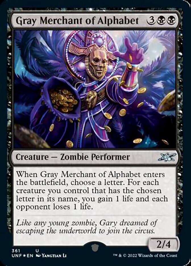 Gray Merchant of Alphabet (Galaxy Foil) [Unfinity] | Galactic Gamez