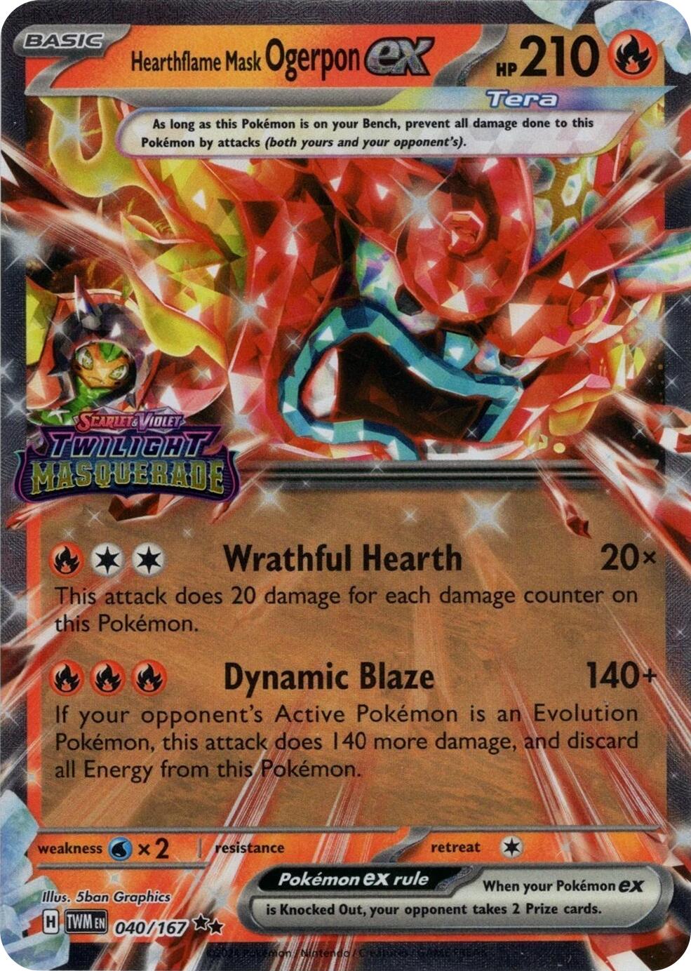 Hearthflame Mask Ogerpon ex (040/167) (Stamped) [Miscellaneous Cards] | Galactic Gamez