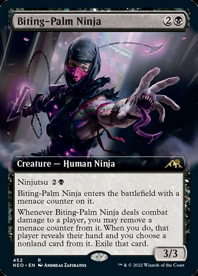 Biting-Palm Ninja (Extended Art) [Kamigawa: Neon Dynasty] | Galactic Gamez