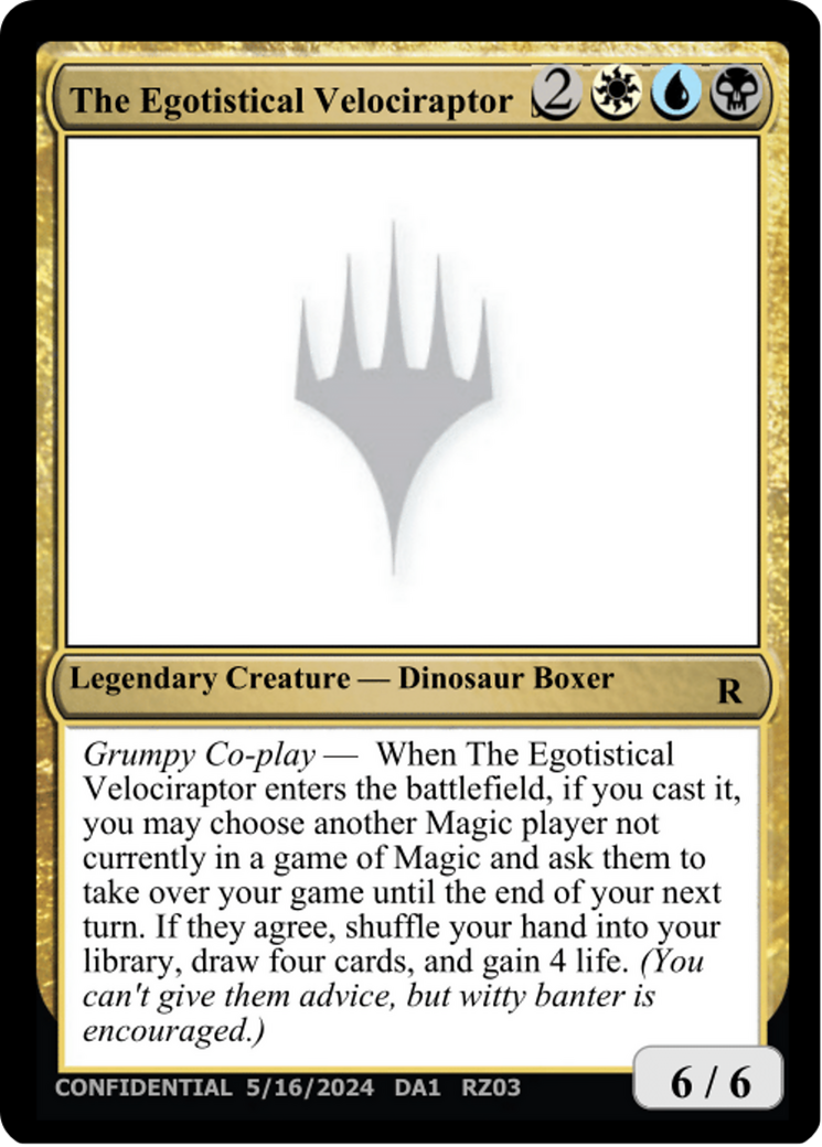 The Egotistical Velociraptor [Mystery Booster 2 Playtest Cards] | Galactic Gamez