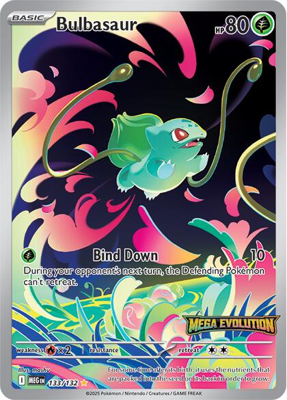 Bulbasaur (133/132) (Mega Evolution Stamped) [Mega Evolution: Base Set] | Galactic Gamez